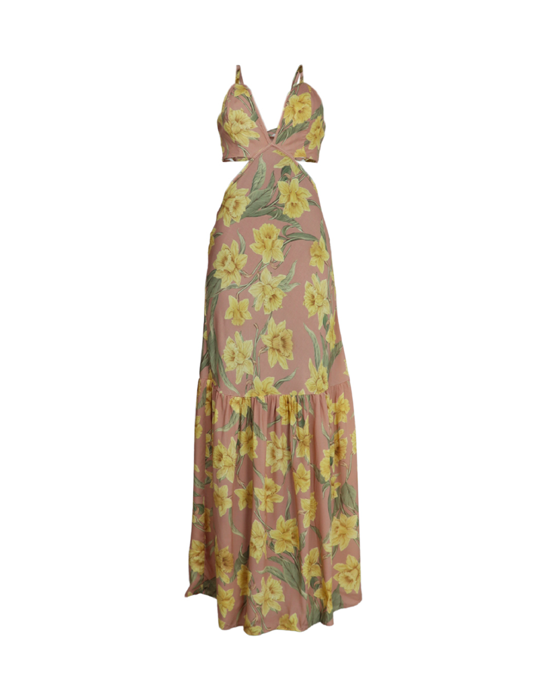 Vestido de tiras con escote en espalda color rosa