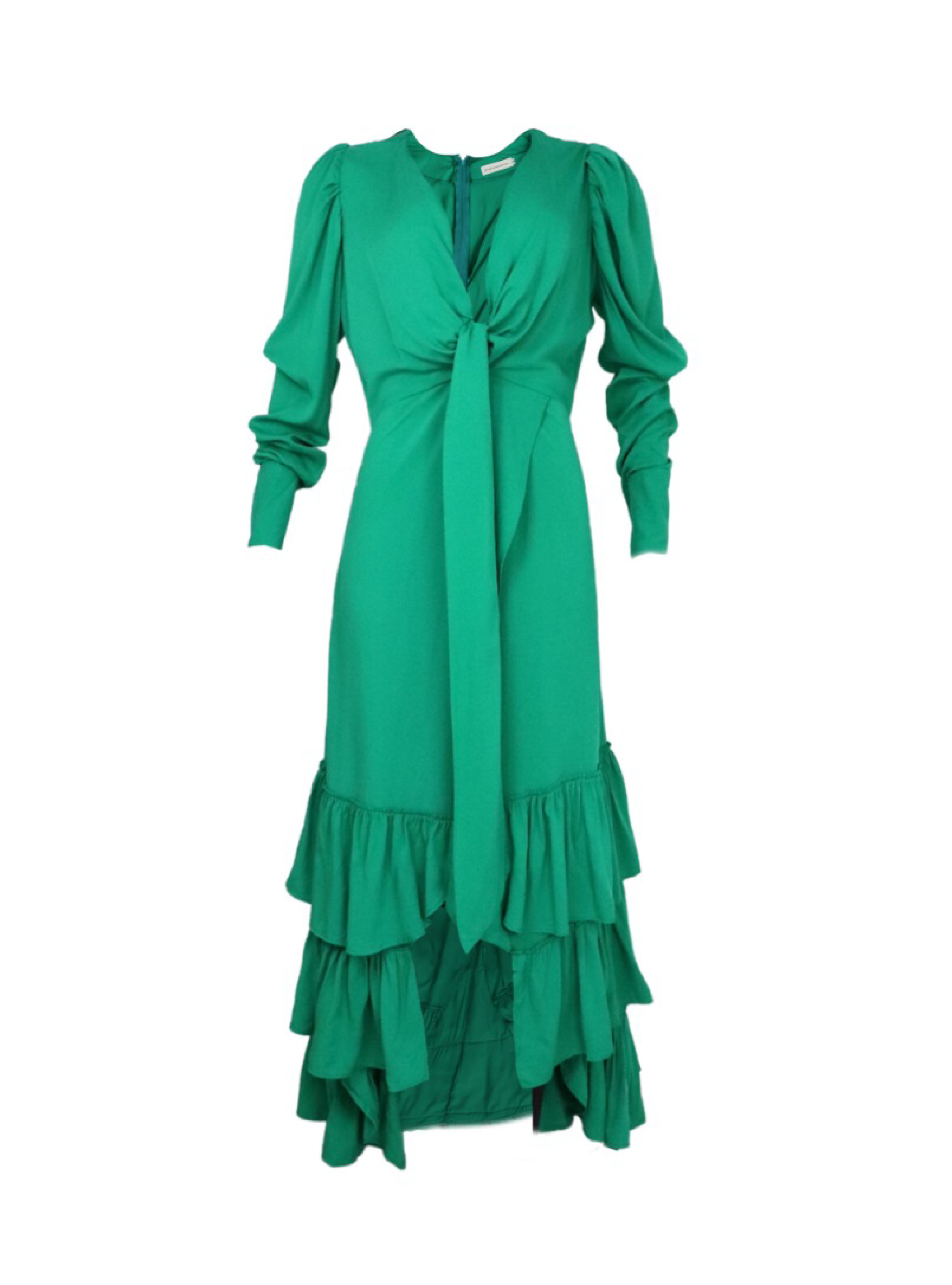Vestido largo verde con moño
