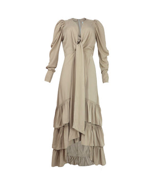 Vestido con lazos para mujer en color arena 