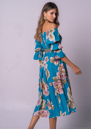 Vestido estampado midi